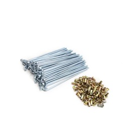 Motoforti 72pcs 4mm Thread Diameter Motorcycle Wheel Spokes with Nipples 160mm Length Long-lasting