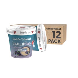 Gabriel & Daniel Instant Oatmeal with Blueberries, Acai and Collagen – Organic, Non-GMO, Gluten-Free Oats – High Fiber & Protein for a Nourishing & Quick Breakfast (Pack of 12)