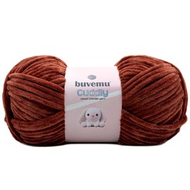 Cuddly Velvet Chenille Yarn, Super Soft Fluffy Bulky for Knitting Crocheting Crafting Blanket Amigurumi, Durable for Shedding, 100 Gram (3.53 Ounces) 109 Yards (100 Meters) (Cinnamon)