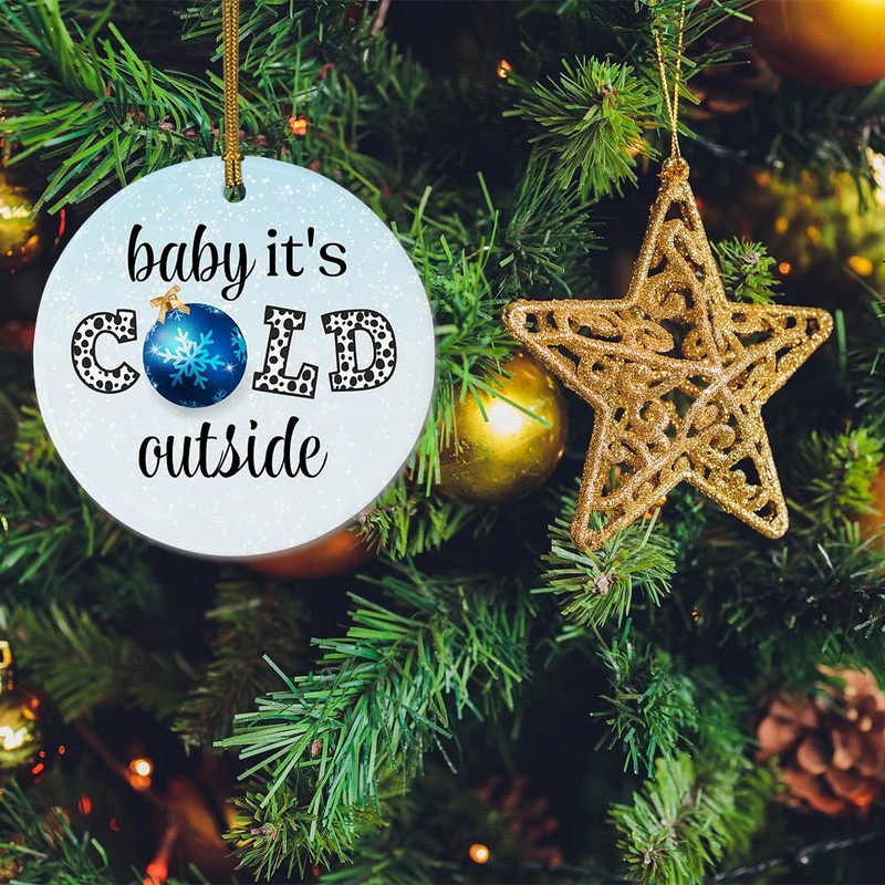 Baby It's Cold Outside Ornament, Ceramic Ornament for Christmas Tree