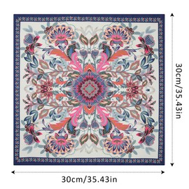 AWAYTR 35” Silk Scarf for Women Large Head Scarf Square Hair Scarf Satin Hair Bandana Printed Silk Sleeping Head Wrap (Flower(Light yellow))