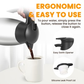 Sofiya&Omina S&O Silver Coffee Carafe: Your Go-To Companion for Enjoying Steaming Hot, Fresh, and Flavorful Brewed Coffee Anytime, Anywhere!