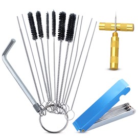 Adefol Cleaning Set for Carburettor, Cleaning Kit, 10 Cleaning Needles, 5 Nylon Brushes, 13 Cleaning Cable Set, 1 Sharp Mandrel for Motorcycles, ATV, Welders, Carburettors