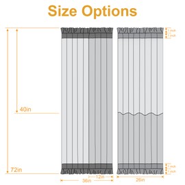 RYB HOME Sheer French Door Curtains for Door Window, Privacy Non-See-Through Light Filtering Rod Pocket Sidelight Curtain with Tie-Back for Kitchen & Bedroom, Pure White, 36W x 72L Inches, 1 Panel