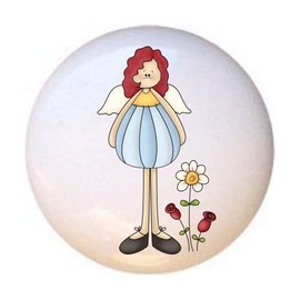 Angel Design #001 from Angel Antics I Country Angels Collection - DECORATIVE Glossy CERAMIC Cupboard Cabinet PULLS Dresser Drawer KNOBS