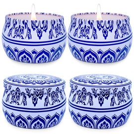 Iwaxlife Outdoor Citronella Candles,4x4.4oz Natural Soy Wax Portable Travel Tin Candles