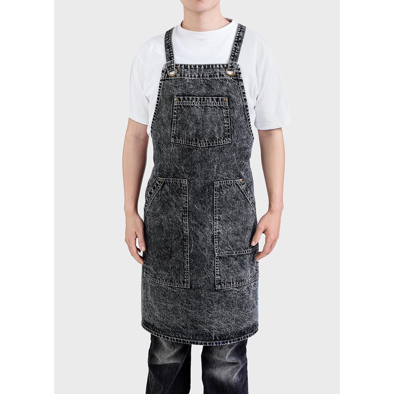 Tobyan Cotton Denim Apron Soft - Unisex Adjustable Bib Apron