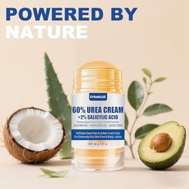 Crema de urea en barra 60% más 2% ácido salicílico, 2 unidades de crema de urea de máxima fuerza para pies, loción de pies para talones agrietados, ma