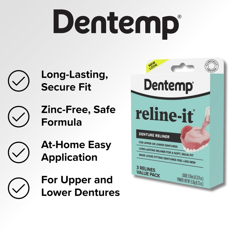 Dentemp Denture Reline Kit - Advanced Formula Reline It Denture