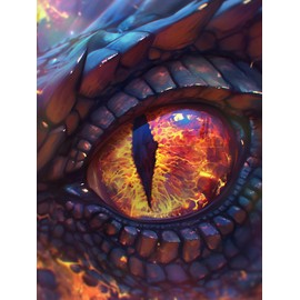 SKRYUIE 5D Diamond Painting Kits Eye - DIY Diamond Art Kits for Adults Loong, Full Round Drill - Crystal Embroidery Cross Stitch - Craft for Wall & Office Decor - 12x16 Inch e3