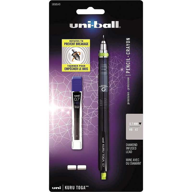 uni-ball Kuru Toga Mechanical Pencil with 0.7 mm Lead Refills