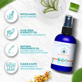PRISTINE Toilet Paper Spray - As Seen on Shark Tank, More Natural Flushable Wet Wipes Alternative, Spray Toilet Paper to Create Flushable Wipe, Coconut Amber, 1 fl oz Travel Size