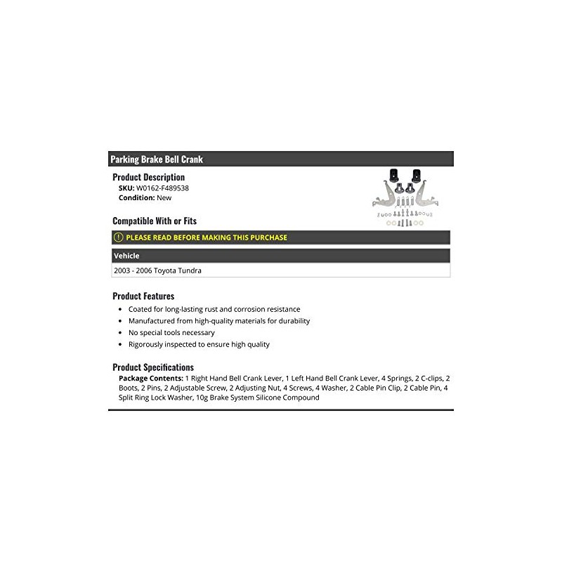 Parking Brake Bell Crank - Compatible with 2003-2006 Toyota Tundra