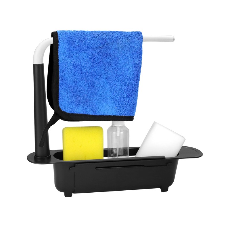 QWORK® Teleskop spülbecken Organizer, spülbecken Organizer hängend, spülbecken Organizer schmal,