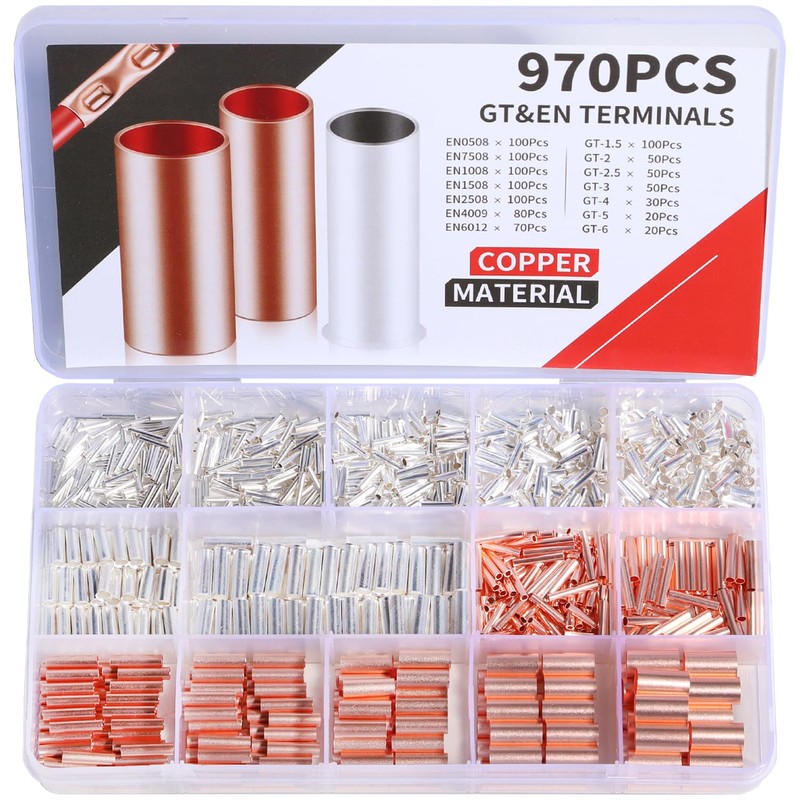 shengbowi Wire Sleeves Clamps Kit Tinned Copper Crimp Connector Crimper