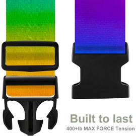 XioioiX Luggage Straps for Suitcases TSA Approved Easy Pack Organized Suitcase Strap, Luggage Strap, Luggage Belt Strap, Bag Straps for Luggage. Buckle Straps Travel Accessories (Colorful)