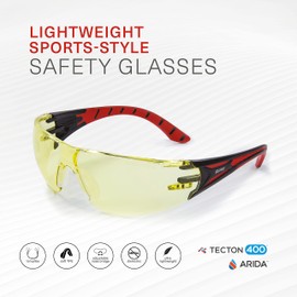 Riley Clear Safety Glasses for Work with Anti Fog Scratch Resistant Wrap-Around Lenses and Non-Slip Grips, UV Protection. Eye Protection Cycling and Squash Glasses EN166 Certified