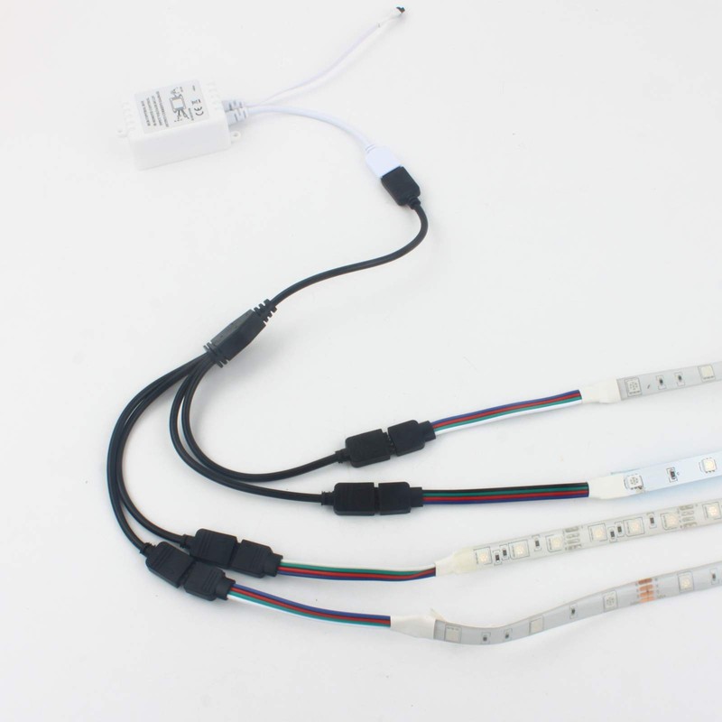 RGBZONE 2 Pack Black 4 Pins LED Splitter Cable Strip