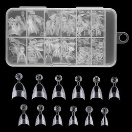 120 PCS Short Almond Nail Tips – 12 Sizes Clear False Press On Nails – Durable Acrylic Nail Extensions for DIY Nail Art & Salon Use – Easy to Shape, Glue & Customize