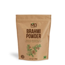MB Herbals Pure Brahmi Powder 100g | 3.5 oz | 100% Pure Bacopa monnieri Powder | Hair Care
