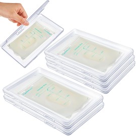 Hushee 6 Pcs Clear Flat Breast Milk Freezer Storage Organizer Space Saving Flat Breast Milk Storage Breastmilk Freezer Organizer Breast Milk Freezer Tray for breastfeed Organization 7.87 x 4.72 x 0.67