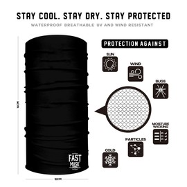 Multi-Color - Cold Weather Gaiter with Face Shielding UV Protection - Neck Gaiter Face Mask for Motorcycle - Motorcycle Mask (Black)