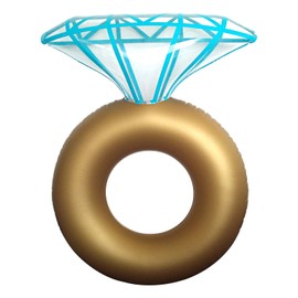 EDOBLUE Inflatable Diamond Ring Pool Float - Engagement Ring Bachelorette Party Float Stagette Decorations Swimming Tube Floaty Outdoor Water Lounge for Bachelorette Party Decorations