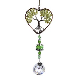 H&D HYALINE & DORA Tree of Life Car Rearview Mirror Hanging Ornament Pendant Accessories Fengshui Suncatcher (Green)