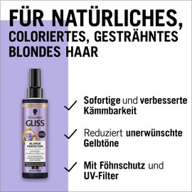 Gliss Blonde Perfector Purple Shampoo (250 ml) with Anti-Yellow Tint Effect & Express Purple Conditioner Blonde Perfector (200 ml) for Spraying & 2-in-1 Purple Building Hair Mask (150 ml) Hair