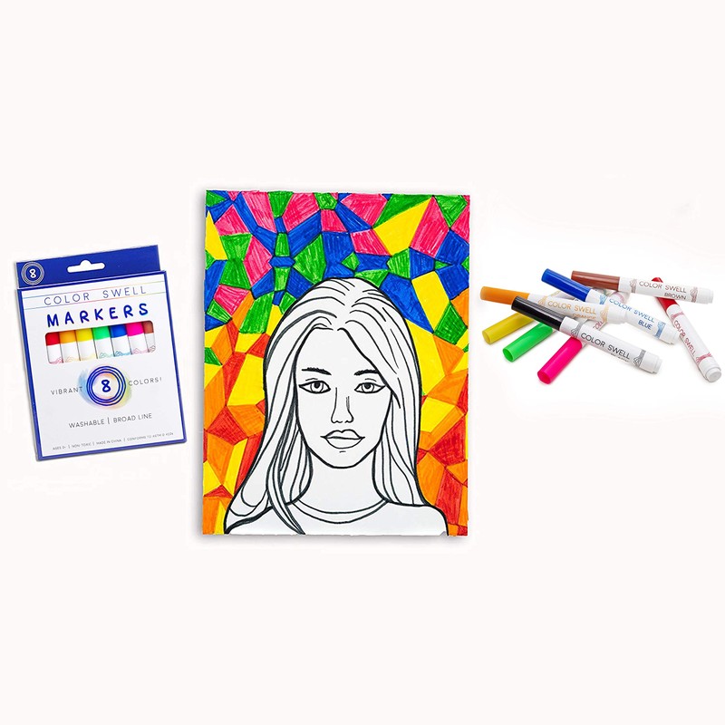 Color Swell Washable Markers Bulk Pack 2 Sets 8 Count