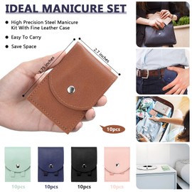 Geosar 50 Set Travel Manicure Kit Nail Clippers Pedicure Professional Nail Care Tools Stainless Steel Grooming Nail Set with Portable Travel Case Gifts for Family (Multi Colors,4 in 1)