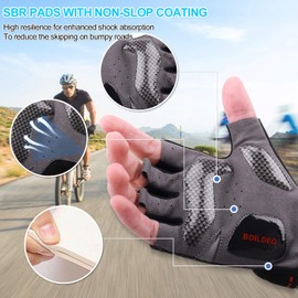 BOILDEG Cycling Gloves Full Finger Mountain Bike Gloves with Anti-Slip Shock-Absorbing Pad Breathable,Touchscreen MTB Road Biking Gloves for Men/Women