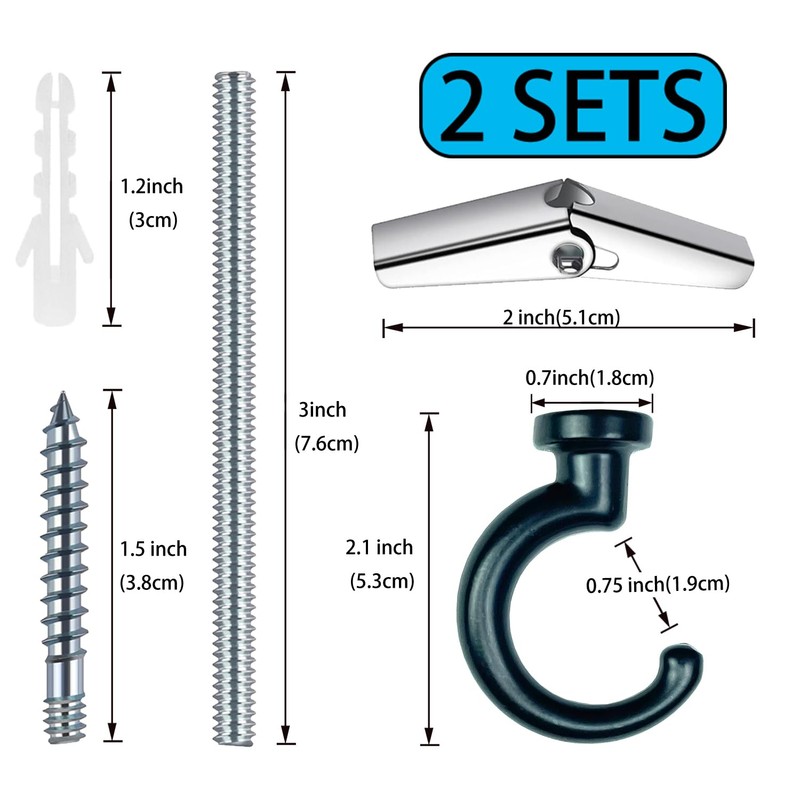 OBSTKUCHEN Large Swag Ceiling Hooks Heavy Duty Swag Hook with