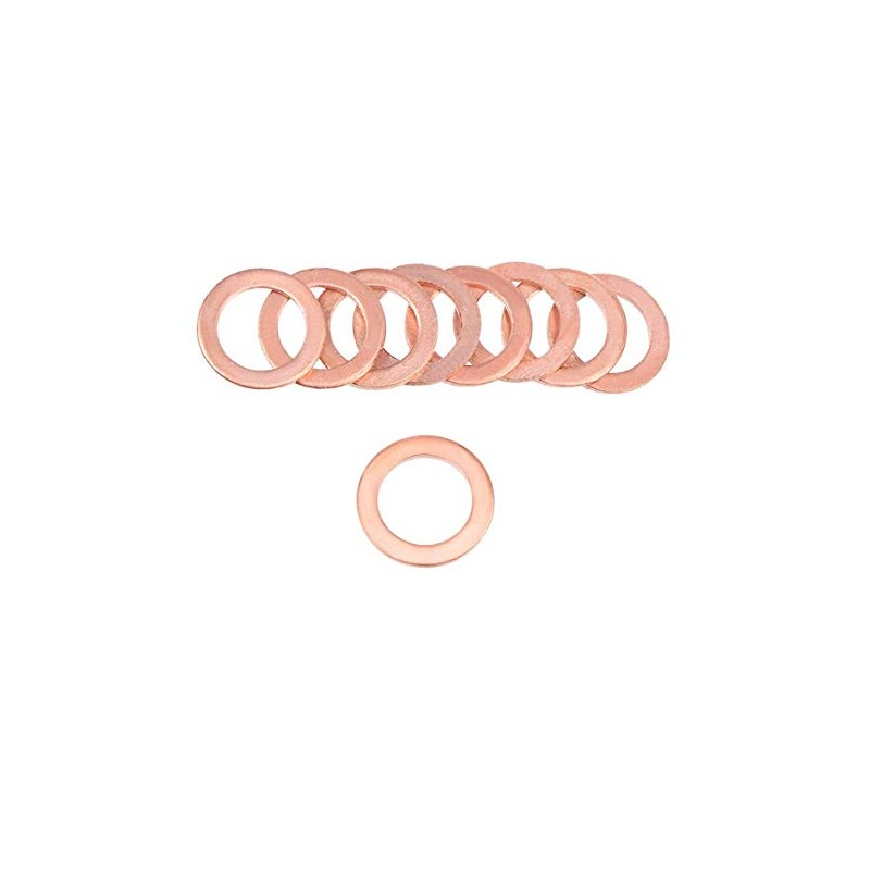 YXQ 10x14x1.5mm Copper Crush Washer Flat Ring Seal Gasket Fitting