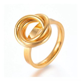 LZD 304 Stainless Steel Finger Rings Gold Size 7 17mm  A33