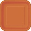 Unique 32240 7" Square Dessert Plates | Pumpkin Orange Color