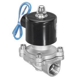 sourcing map Stainless Steel Electric Solenoid Valve, 1/2" NPT 12V DC Air Valve Normally Closed for Water Gas Fuel Diesel Oil