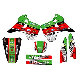 1992-1993 KX 250 Ricochet Green Senge Graphics Base Kit Compatible with Kawasaki