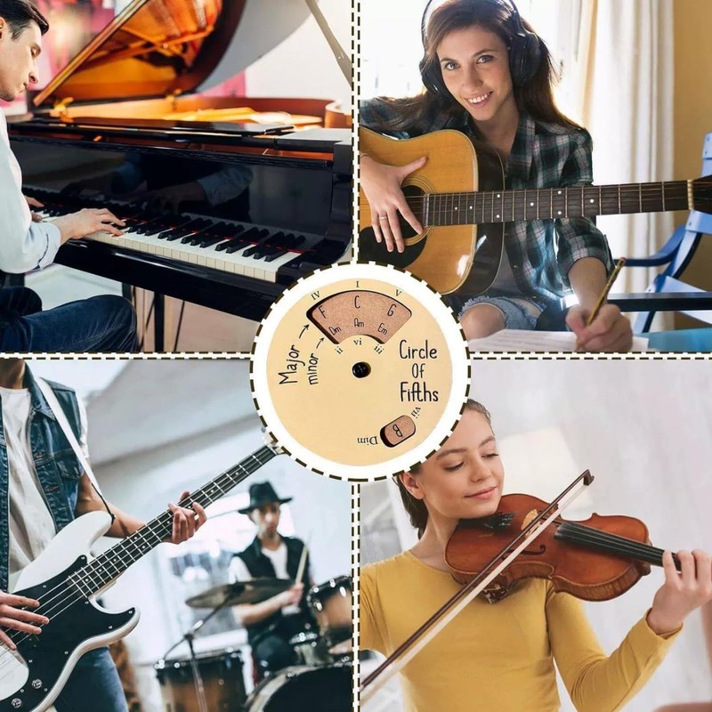 Wooden Melody Tool - Five Degree Wheel Music Skills -