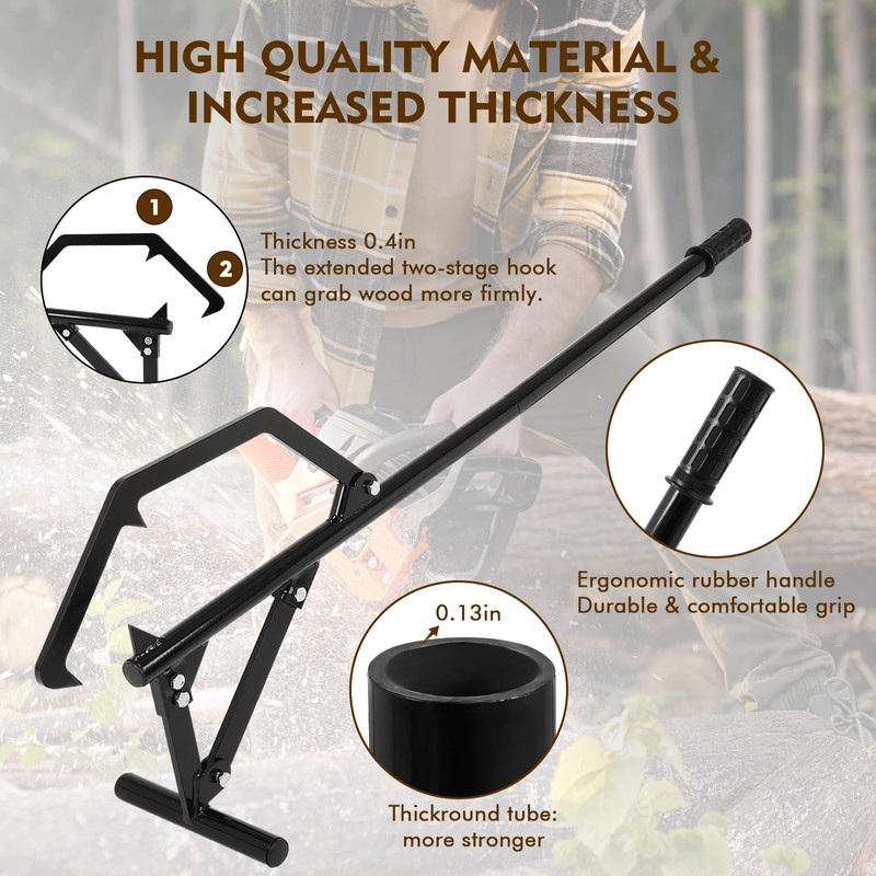 FAHKNS 50.8" Long Handle Log Lifter, Ups to 25" in