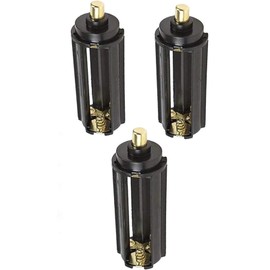 3 x 1.5V AAA Cylindrical Battery Protective Cove Bracket for Flashlight Torch Battery Storage Box Holder, Pack of 3, Black