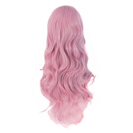 MapofBeauty Charming, Plastic Fibre, Long Wavy Wig for Women, Parties, Full Wigs (Pink)