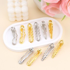 Vovii 10Pcs Decorative Geometric Bobby Pins, Cute Fancy Gold Metal Hair Clips for Women Girls Embellished Hair Accessories