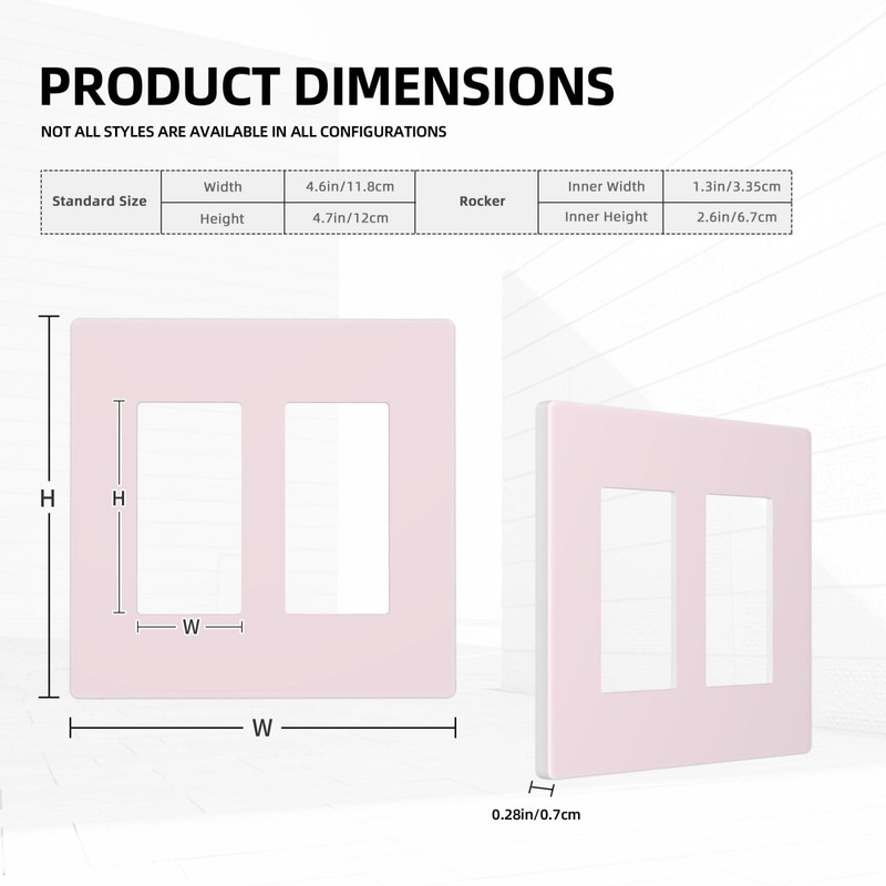 Rose Pink 2 Gang Double GFCI Decorator Rocker/decorator Light Switch