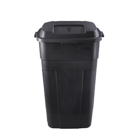 Rubbermaid Roughneck Heavy-Duty Wheeled Trash Can with Lid, 34-Gallon, Black, for Outdoor Use