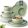 GBHOME Stoneware Dinnerware Sets for 4,Round Reactive Glaze Ceramic Plates