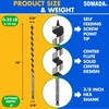 SOMADA 3/8-Inch x 10-Inch Auger Drill Bit for Wood, Quick