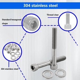 BIGLKNM 176 pcs Raptor 660R Bolts Compatible with Yamaha Raptor 660R YFM660R 2001-2005, 304 Stainless Steel Hardware Screws Nuts Washers Assortment Kit