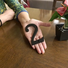 Motif 4-Inch Solid Brass-Black Satin Finish, Mailbox Address Home Numeral/Address Sign House Numbers for Outside, Mailbox Numbers (Number 2)