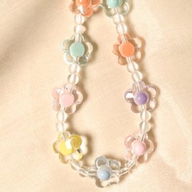 EZ PEACH Strap Smartphone Wrist Drop Prevention Mobile Hand Strap for Girls Hanging Pendant Decoration Fall Prevention Colorful Beads Cat Cat Flower Smartphone Accessories Compatible with All Models,